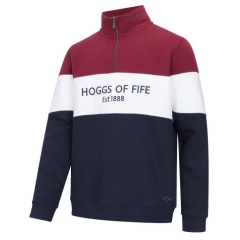 Hoggs Dumfries 1888 Gents 1/4 Zip - Burgundy/White/Navy