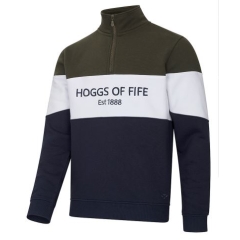 Hoggs Dumfries 1888 Gents 1/4 Zip - Forest/White/Navy 