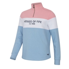 Hoggs Dumfries 1888 Ladies 1/4 Zip - Pink/White/Blue