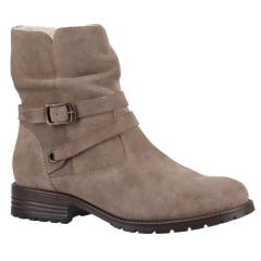 Hush Puppies Piper Suede Buckle Boot - Taupe