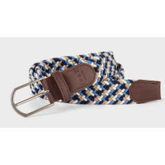 Ibex Stretch Woven Belt - Beige/White/Blue/Navy