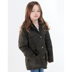 Barbour Cassley Girls Wax Jacket - Olive 