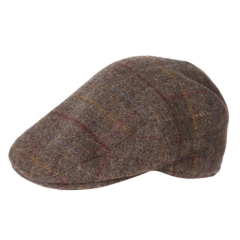 Barbour Crieff Flat Cap - Olive/Blue/Red