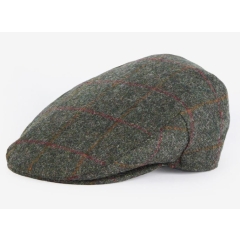 Barbour Crieff Flat Cap - Olive/Red Check 