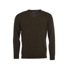 Barbour Essential Lambswool V Neck Sweater Seaweed