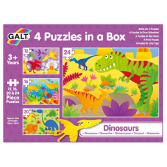 Galt 4 Puzzles In A Box Dinosaurs