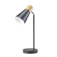 Oaks Lighting Sylva Black Table Lamp With USB 