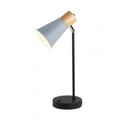 Oaks Lighting Sylva Grey Table Lamp With USB 