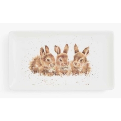 Wrendale Rect Tray Rabbits 20cm