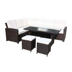 The Welburn 8 seater Corner Dining Set Brown