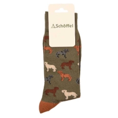 Schoffel Single Cotton Sock Olive Labrador