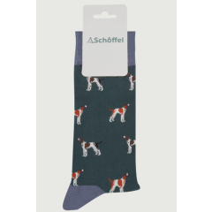 Schoffel Men's Single Cotton Sock - Green Pointer 