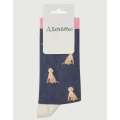 Schoffel Ladies Single Cotton Sock - Navy Labrador 