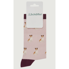 Schoffel Single Cotton Sock - Jack Russel Print 