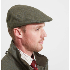 Schoffel Tweed Classic Cap - Loden Green Herringbone