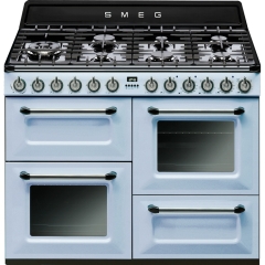 Smeg TR4110AZ Victoria Dual Fuel Range Cooker 110cm - Pastel Blue