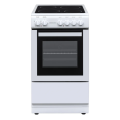 Statesman C050ESCW 50Cm Single Cavity Electric Cooker with Ceramic Hob - White