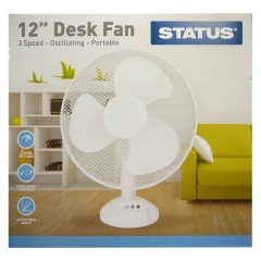 Status Portable 12" Oscillating Desk Fan