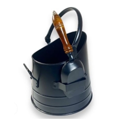 The Brass World 1815B Coal Bucket with Scoop - Black