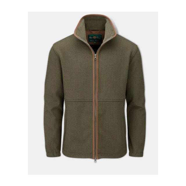Alan Paine Aylsham Fleece Jacket Green Herringbone