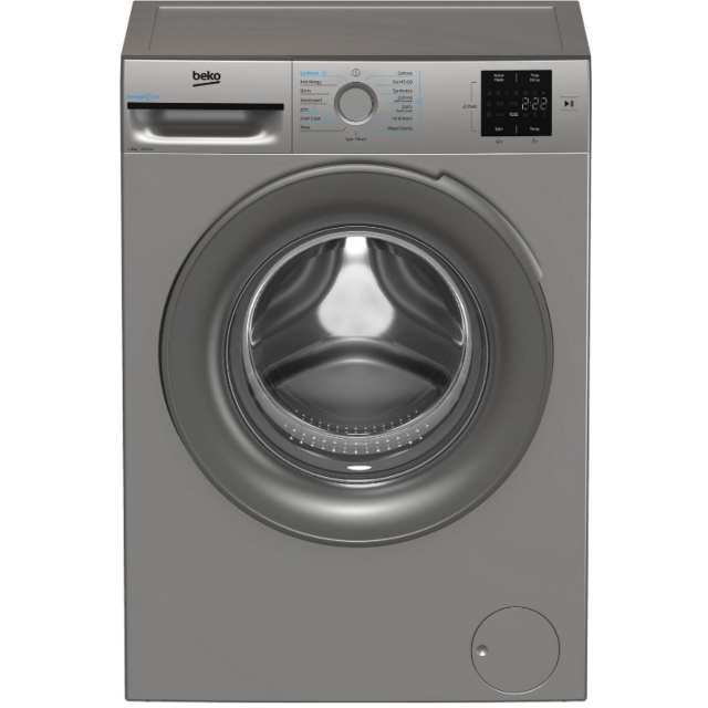 Beko BMN3WT3841S 8kg 1400 Spin RecycledTub Washing Machine - Silver