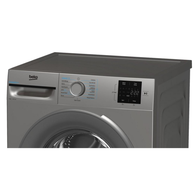Beko BMN3WT3841S 8kg 1400 Spin RecycledTub Washing Machine - Silver