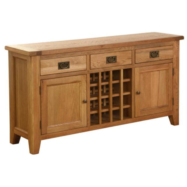 Besp Oak NB018 Vancouver® 3 Drawer 2 Door Wine Table