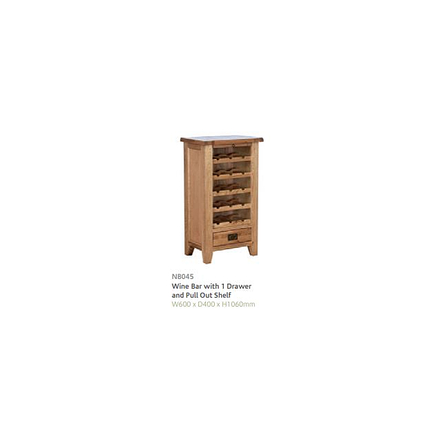 Besp Oak NB045 Wine Unit with 5 Shelves + 1 Drawer