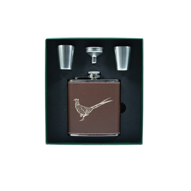 Bisley Flask And Cups Set 6Oz - Pheasant 