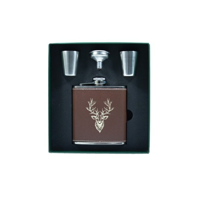 Bisley Flask And Cups Set 6Oz - Stag 