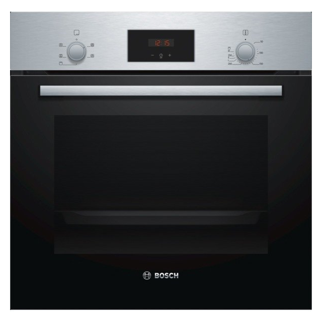 Bosch HHF113BR0B 59.4cm Serie 2 Built In Electric Single Oven with 3D Hot Air - Stainless Steel