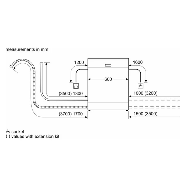 Bosch Series 2 Dishwasher SMS26AI08G - Silver, 12 Place