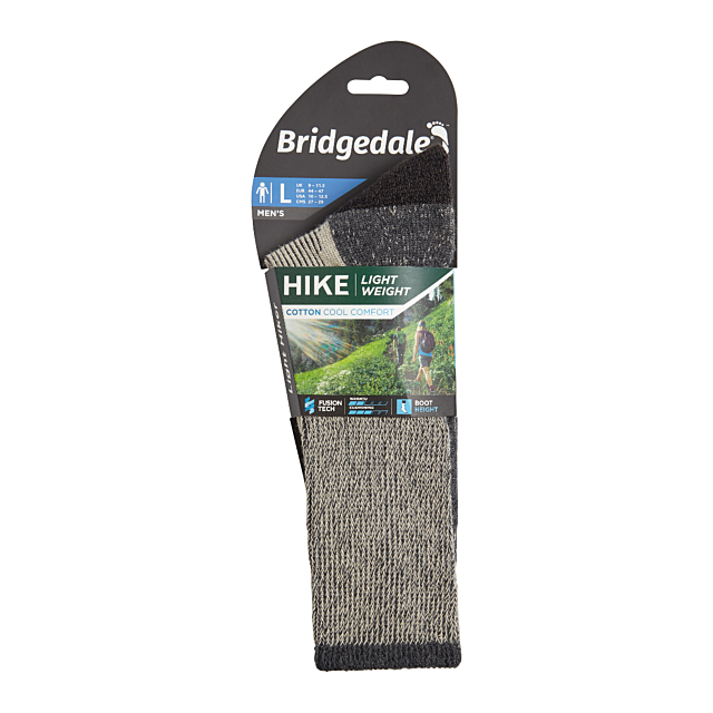 Bridgedale Hike Lightweight Mens Coolmax Socks Charcoal