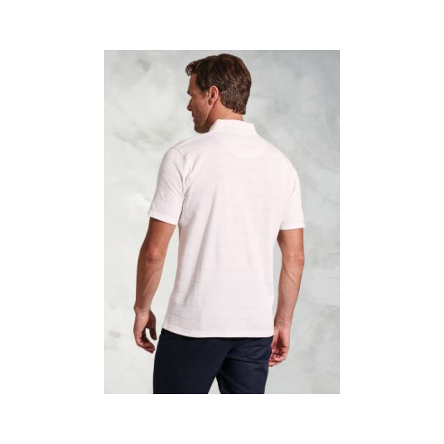 Brook Taverner Chalamet Zip Neck Polo Shirt White