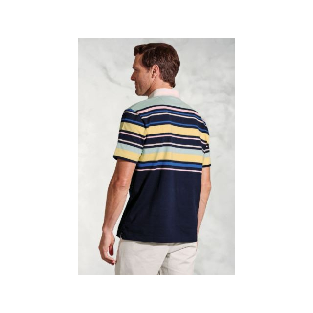 Broook Taverner Walken Short Sleeve Rugby Shirt Navy Stripe