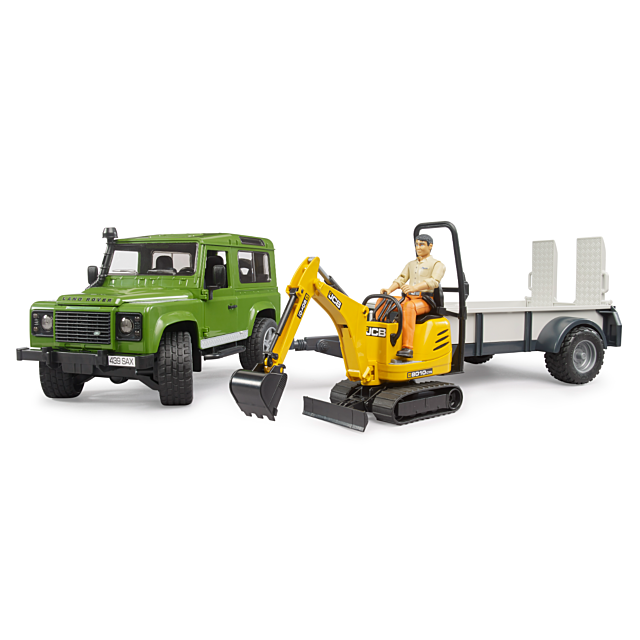 Bruder Landrover Defender Trailer /JCB Excavator