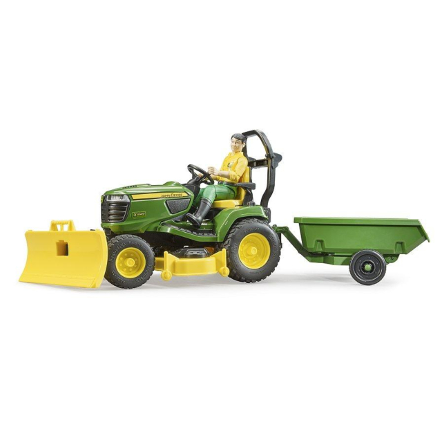 Bruder John Deere Lawn Tractor + Trailer + Gardener 62104