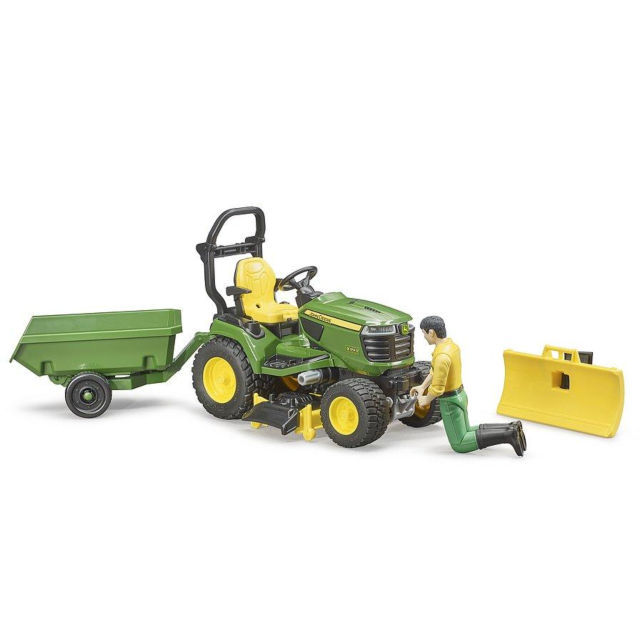 Bruder John Deere Lawn Tractor + Trailer + Gardener 62104