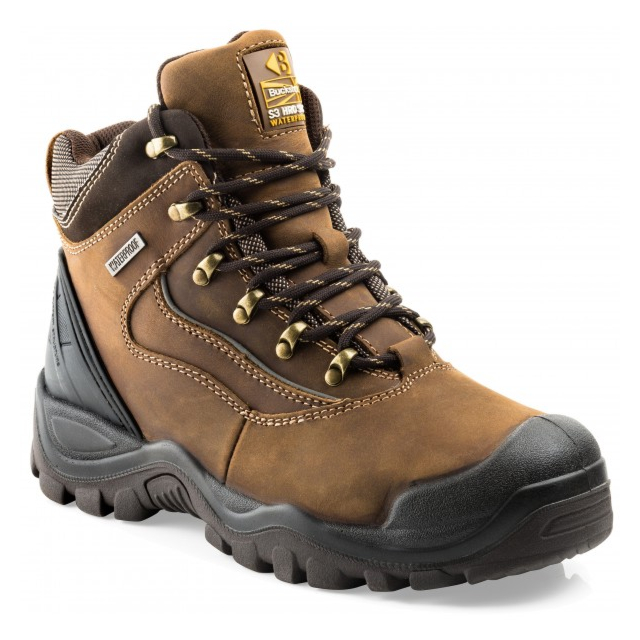 Buckbootz Bsh002 Safety Hiker Style Boot Brown