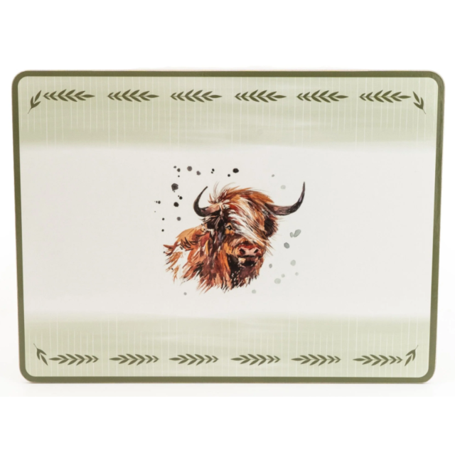 Candlelight Placemat Highland Cow - 4 Pack