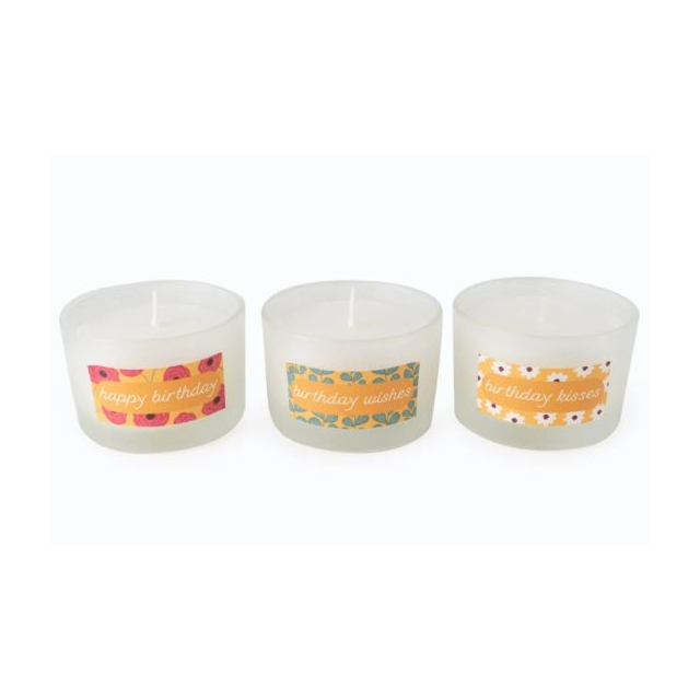 Candlelight Candles Floral Birthday 3 Pack