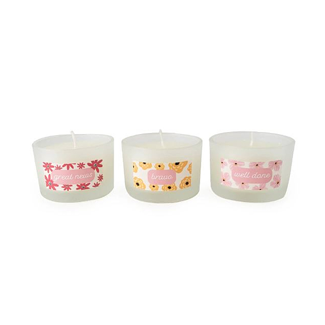 Candlelight Candles Floral Congratulations 3 Pack