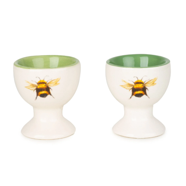 Bees Egg Cups 2 Pack - Cream/Green