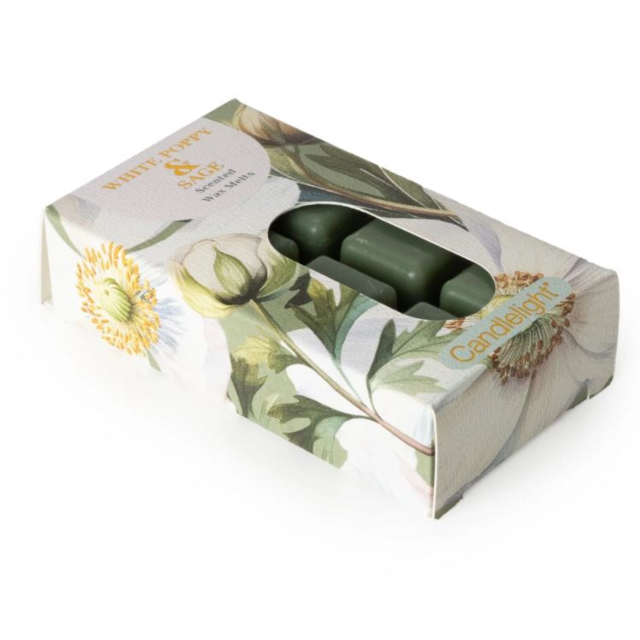 Candlelight Wax Melts White Poppy + Sage 8 Pack