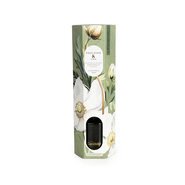 Candlelight Reed Diffuser White Poppy + Sage 200ml 