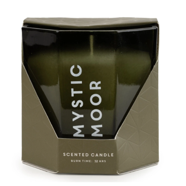 Candlelight Octagonal Glass Candle - Forest Green