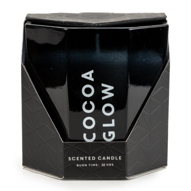 Candlelight Octagonal Glass Candle - Black 
