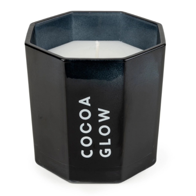Candlelight Octagonal Glass Candle - Black 