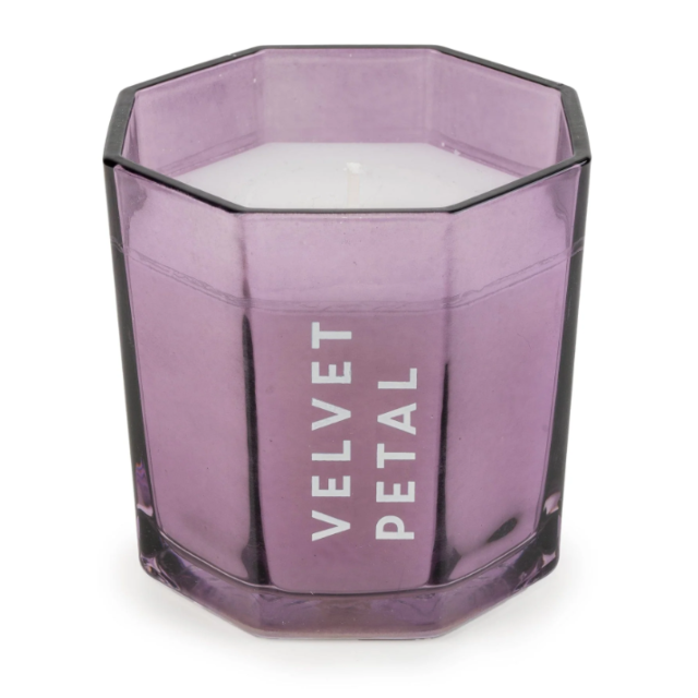 Candlelight Octagonal Glass Candle - Plum 