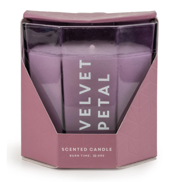 Candlelight Octagonal Glass Candle - Plum 